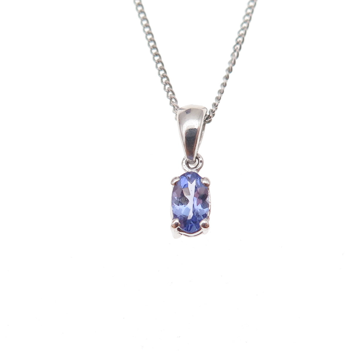 Chuck Clemency 925 Sterling Silver Real Tanzanite Cuban Chain Necklace 20"