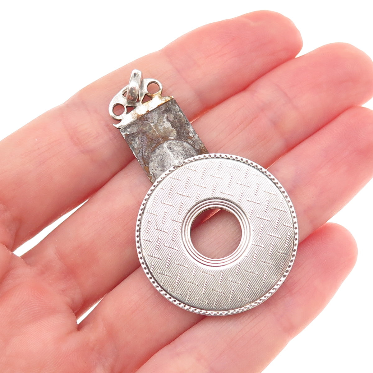 925 Sterling Silver Antique Art Deco Cigarette Cutter Chatelaine Fob