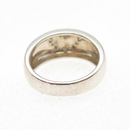 925 Sterling Silver Real Round-Cut Diamond Heart Ring Size 5.25