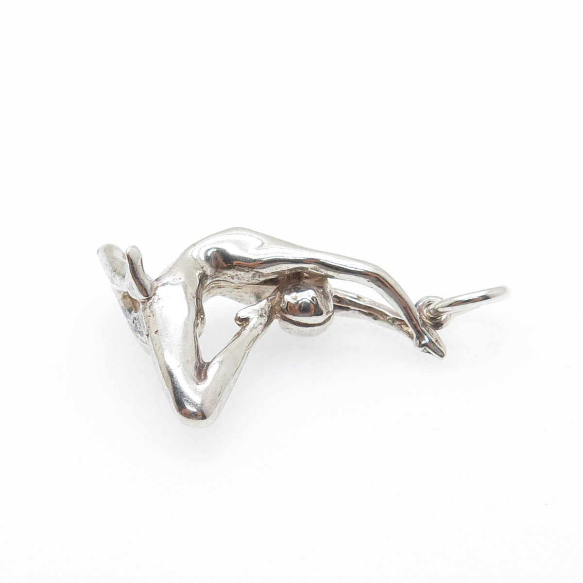 925 Sterling Silver Vintage Gymnastics Athlete 3D Charm Pendant