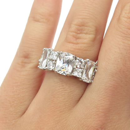 HAN 925 Sterling Silver Multi-C Z Ring Size 7
