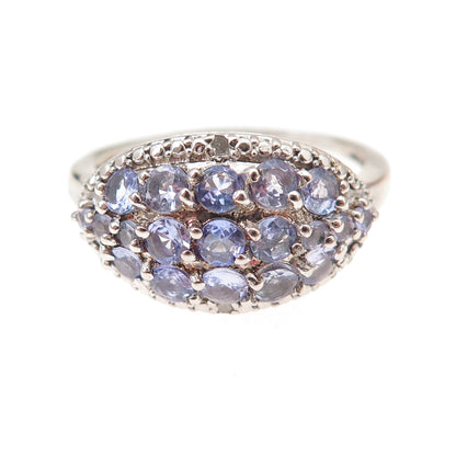 Chuck Clemency 925 Sterling Silver Real Diamond & Tanzanite Ring Size 10.25