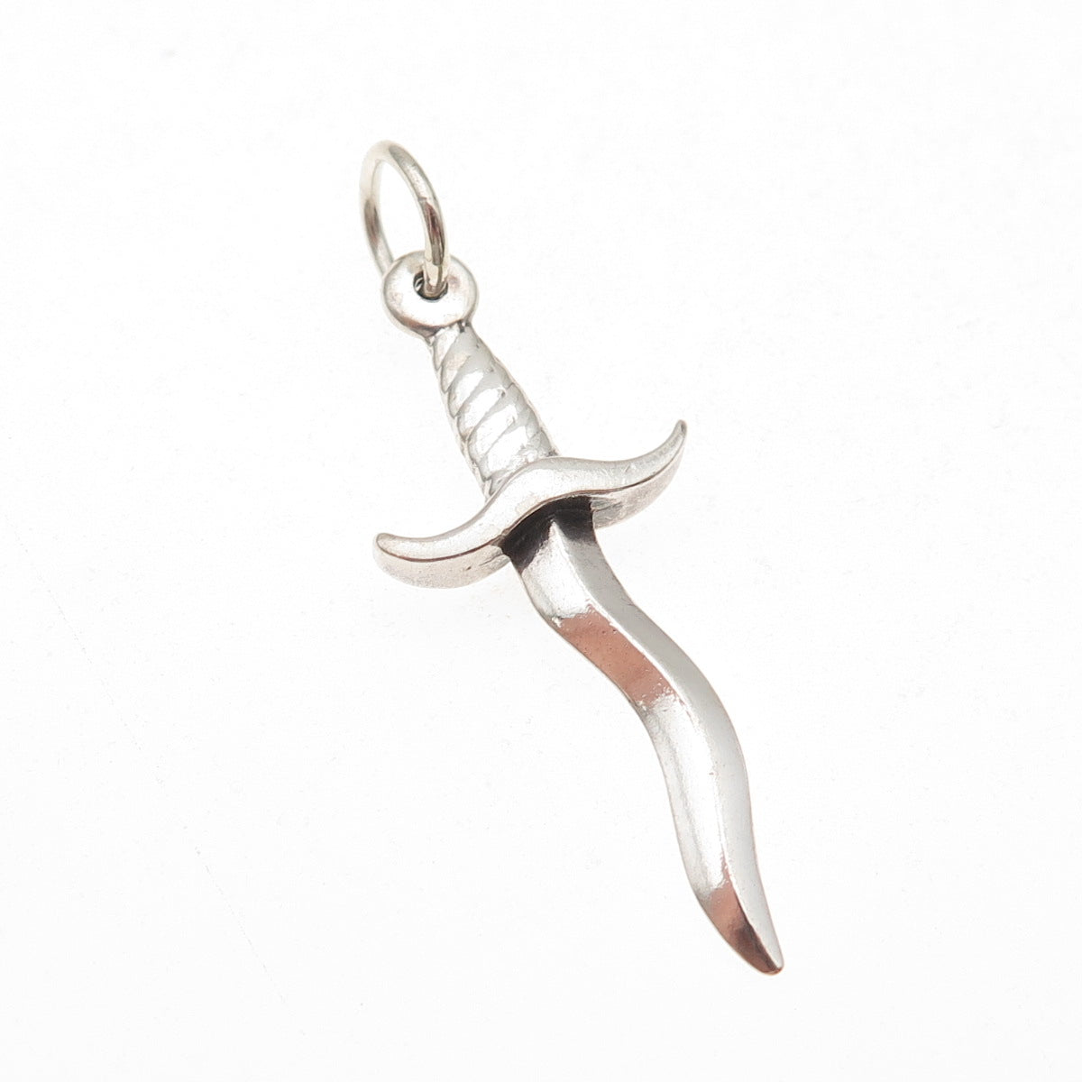 925 Sterling Silver Vintage Dagger Oxidized Charm Pendant