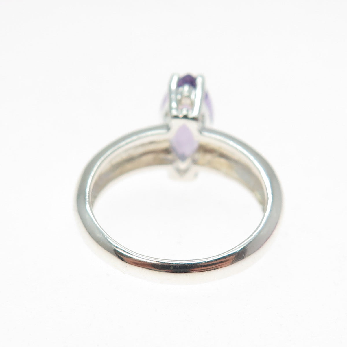 CLYDE DUNEIER CID 925 Sterling Silver Vintage Real Amethyst Ring Size 6.75