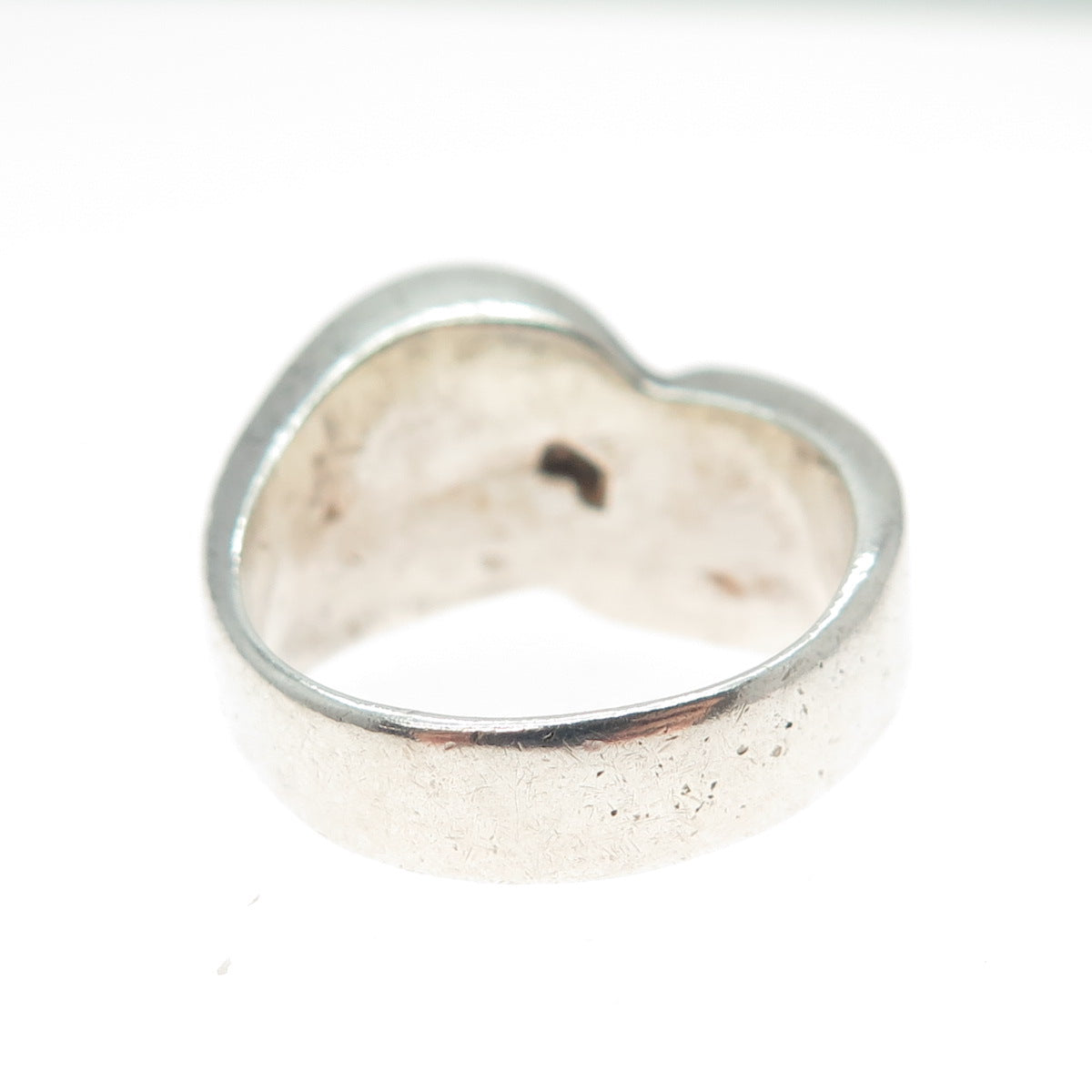 925 Sterling Silver Vintage Mexico Modernist Bypass Oxidized Ring Size 7.5