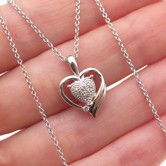 Alwand Vahan 925 Sterling 14K Gold Real Diamond Heart Cable Chain Necklace 18"