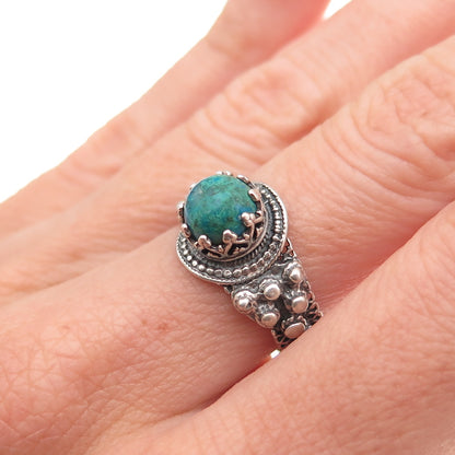 925 Sterling Silver Vintage CP Israel Real Eilat Oxidized Ring Size 7