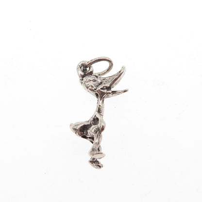 925 Sterling Silver Vintage Daffy Duck Oxidized 3D Mini Charm Pendant