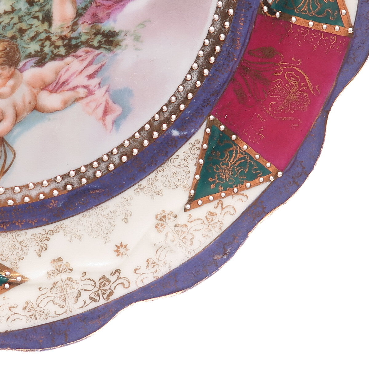 ROYAL VIENNA & St. Kilian Antique Garden Hand Painted Porcelain Cabinet Plate