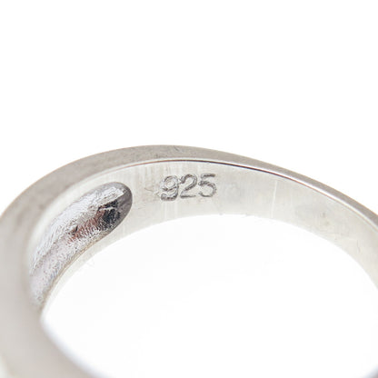 925 Sterling Silver Real Oval-Cut Amethyst Cross Ring Size 7