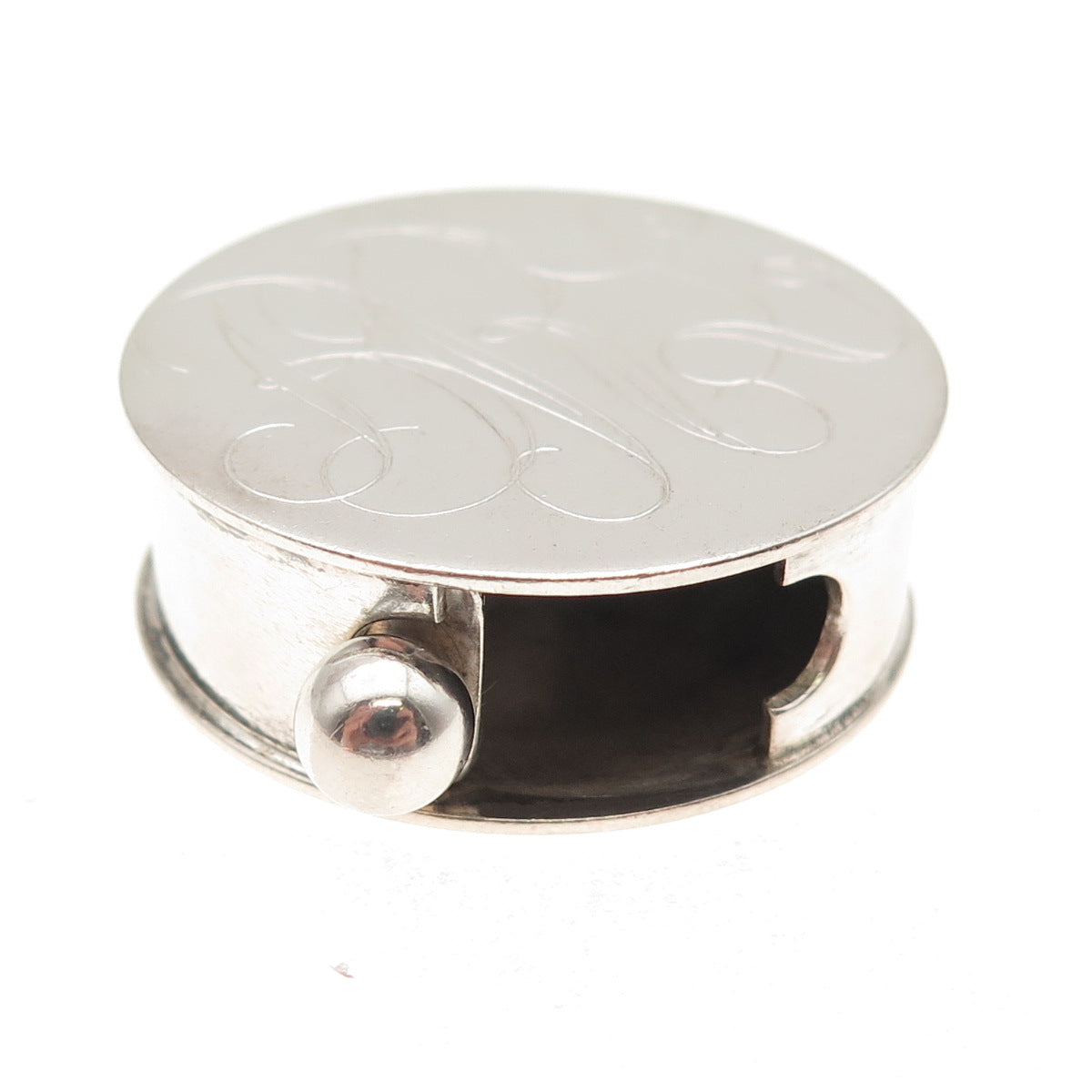 Leonore Doskow 925 Sterling Silver Vintage Engraved BRL Monogram Pill Box