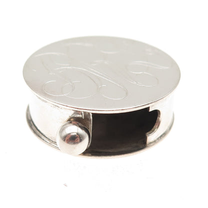 Leonore Doskow 925 Sterling Silver Vintage Engraved BRL Monogram Pill Box