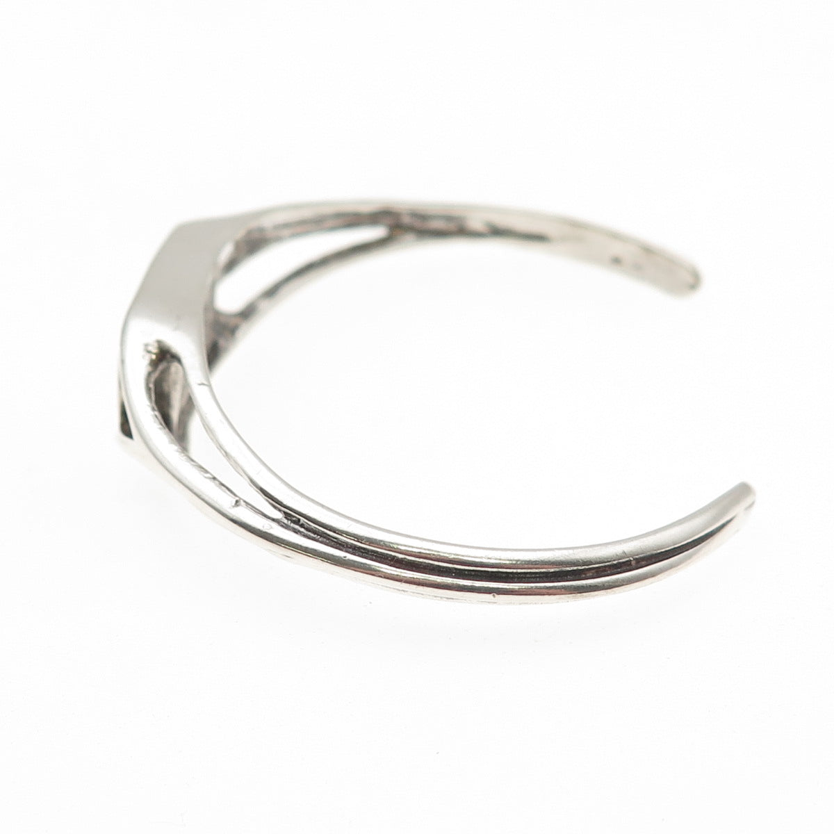 Old Pawn 925 Sterling Silver Vintage White Onyx Tribal Adjustable Bracelet 5.25"