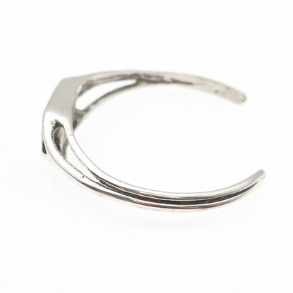 Old Pawn 925 Sterling Silver Vintage White Onyx Tribal Adjustable Bracelet 5.25"