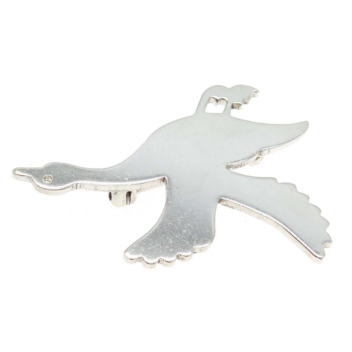 W. E. RICHARDS 925 Sterling Silver Vintage Flying Goose Pin Brooch