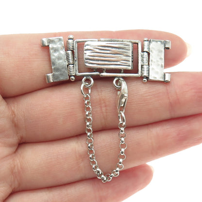 925 Sterling Silver Vintage Bracelet & Necklace Lock Clasp w/ Chain
