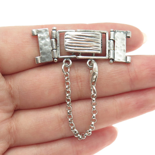925 Sterling Silver Vintage Bracelet & Necklace Lock Clasp w/ Chain