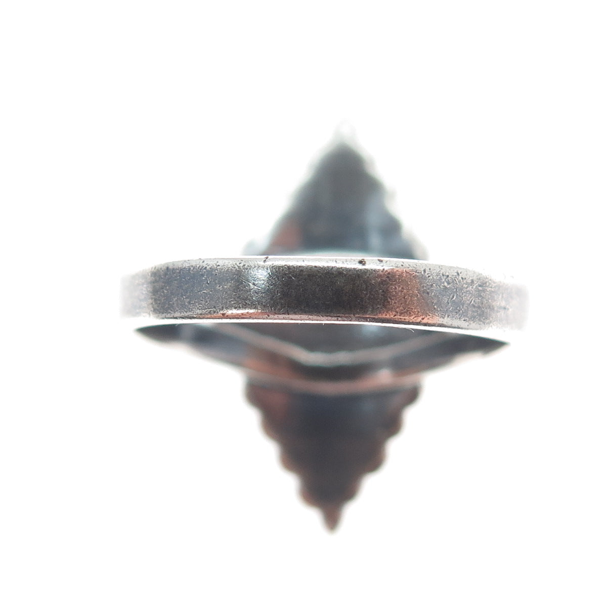 925 Sterling Silver Vintage Real Black Onyx Cannetille Oxidized Ring Size 9.5
