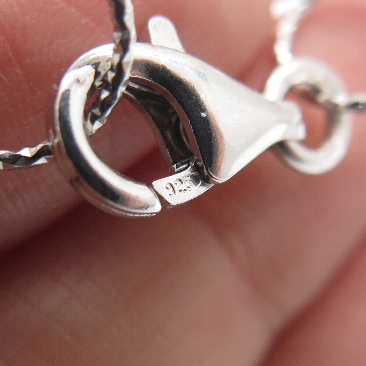 925 Sterling Silver Diamond-Cut Circle & Heart Chain Necklace 20"