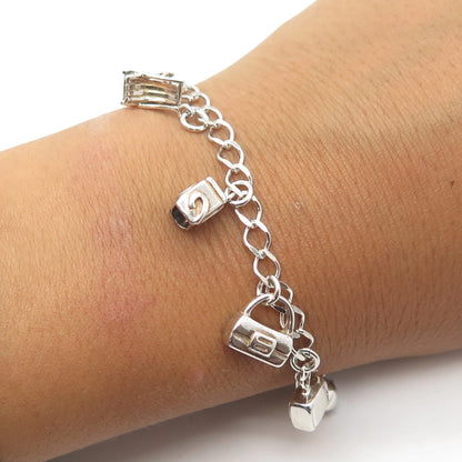 HAN 925 Sterling Silver Vintage Italy Home Accessories Curb Link Bracelet 7"