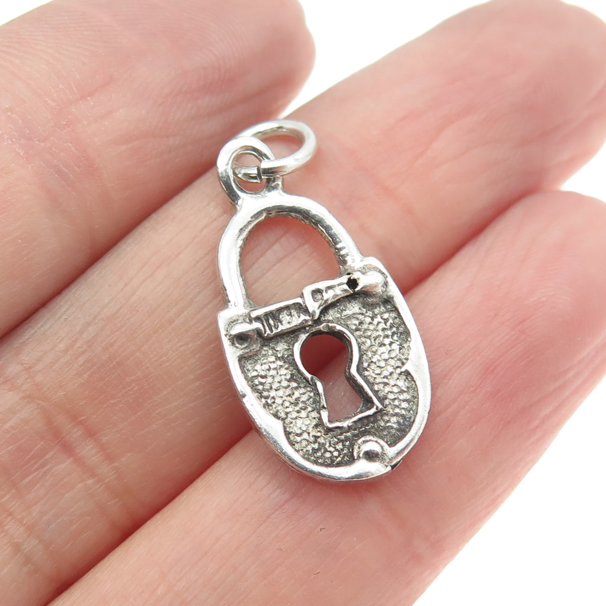 925 Sterling Silver Vintage Padlock Charm Pendant