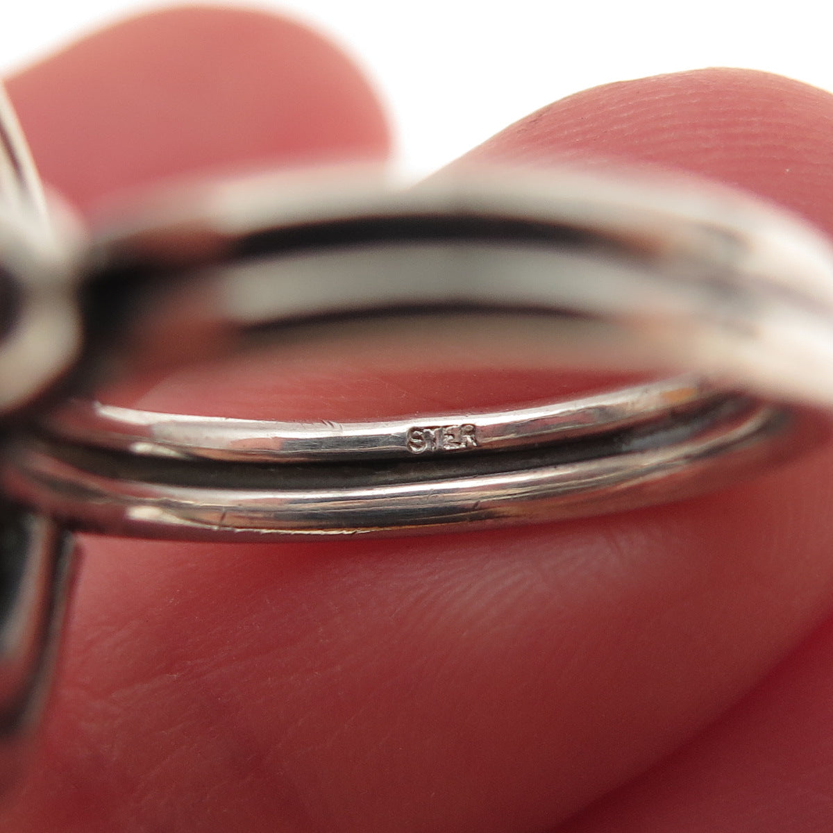 925 Sterling Silver Vintage Real Black Onyx Modernist Oxidized Ring Size 4.75