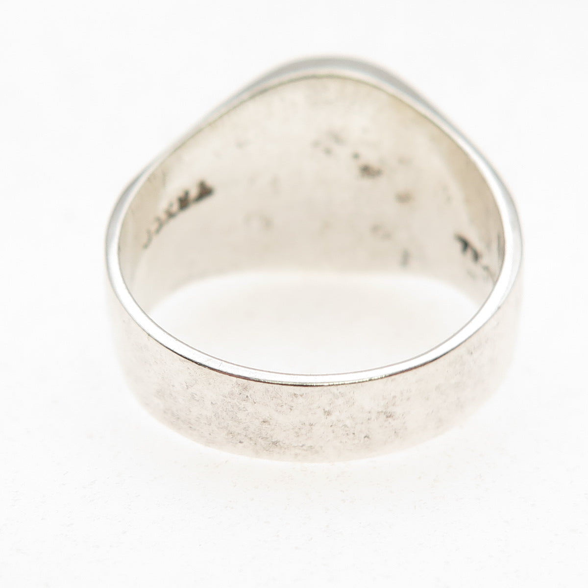 925 Sterling Silver Vintage Mexico Real Turquoise Oxidized Ring Size 10.75