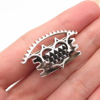 925 Sterling Silver Vintage Abstract Pin Brooch