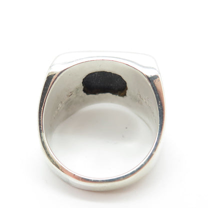 925 Sterling Silver Vintage Mexico Real Black Onyx Ring Size 9.25