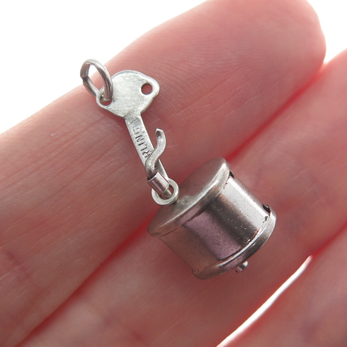 925 Sterling Silver Antique Art Deco Coffee Grinder Minimalist Charm Pendant