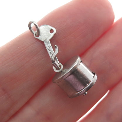 925 Sterling Silver Antique Art Deco Coffee Grinder Minimalist Charm Pendant
