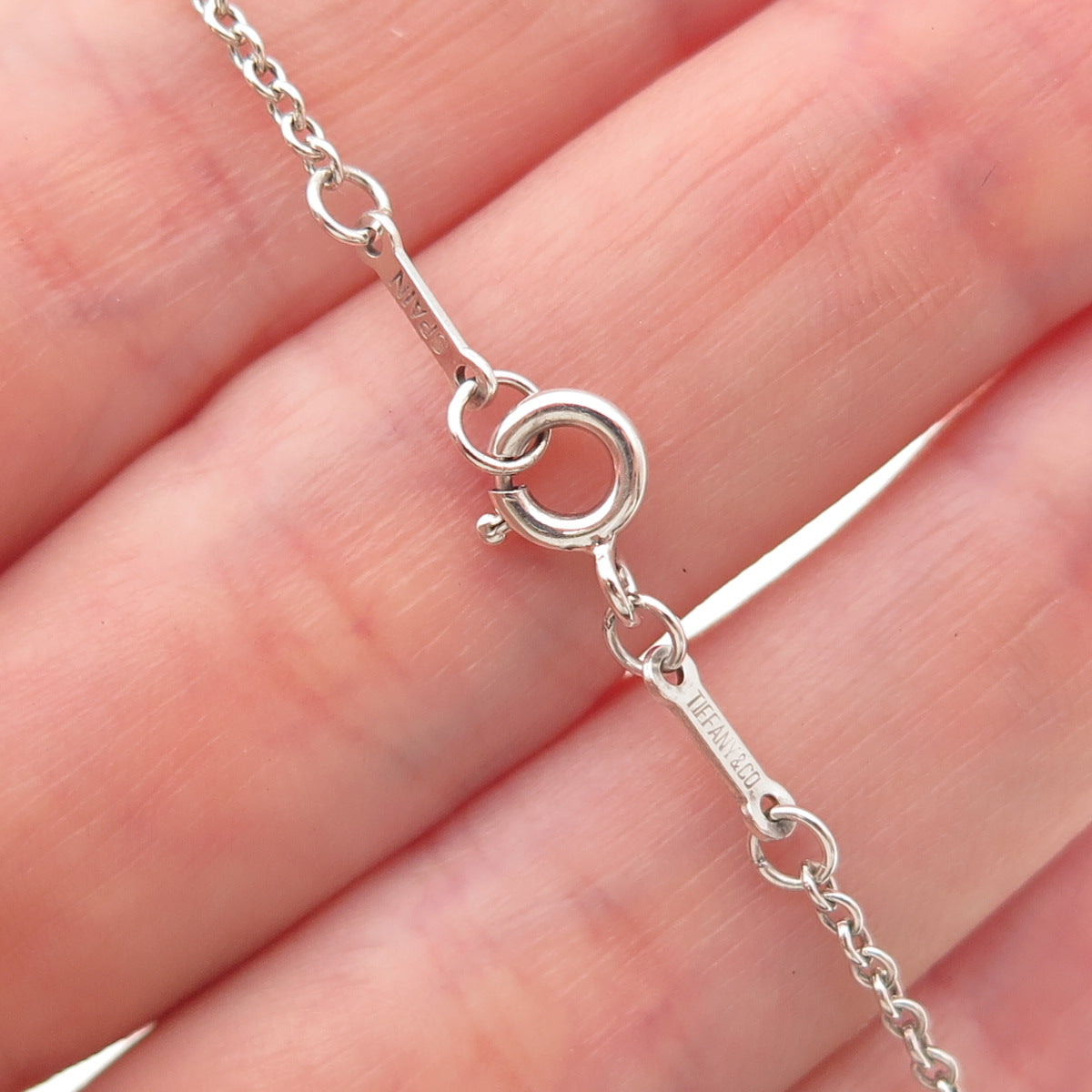 Tiffany & Co. Elsa Peretti Sterling Silver Vintage 22mm Open Heart Necklace 16"