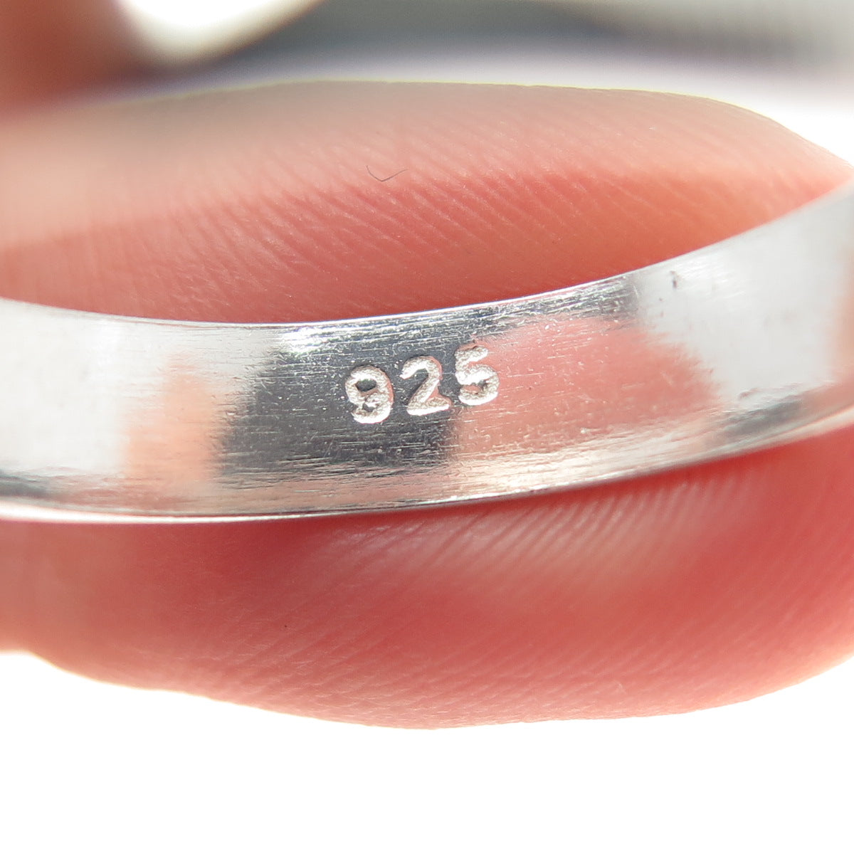 925 Sterling Silver Vintage Diamond-Cut Ribbed Band Ring Size 12.5