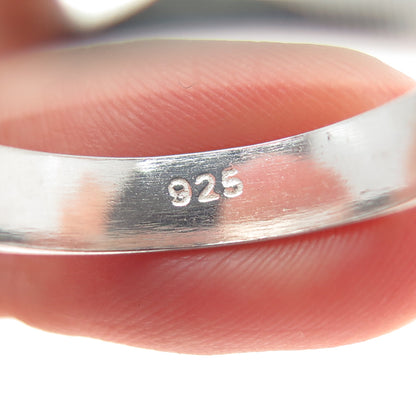 925 Sterling Silver Vintage Diamond-Cut Ribbed Band Ring Size 12.5