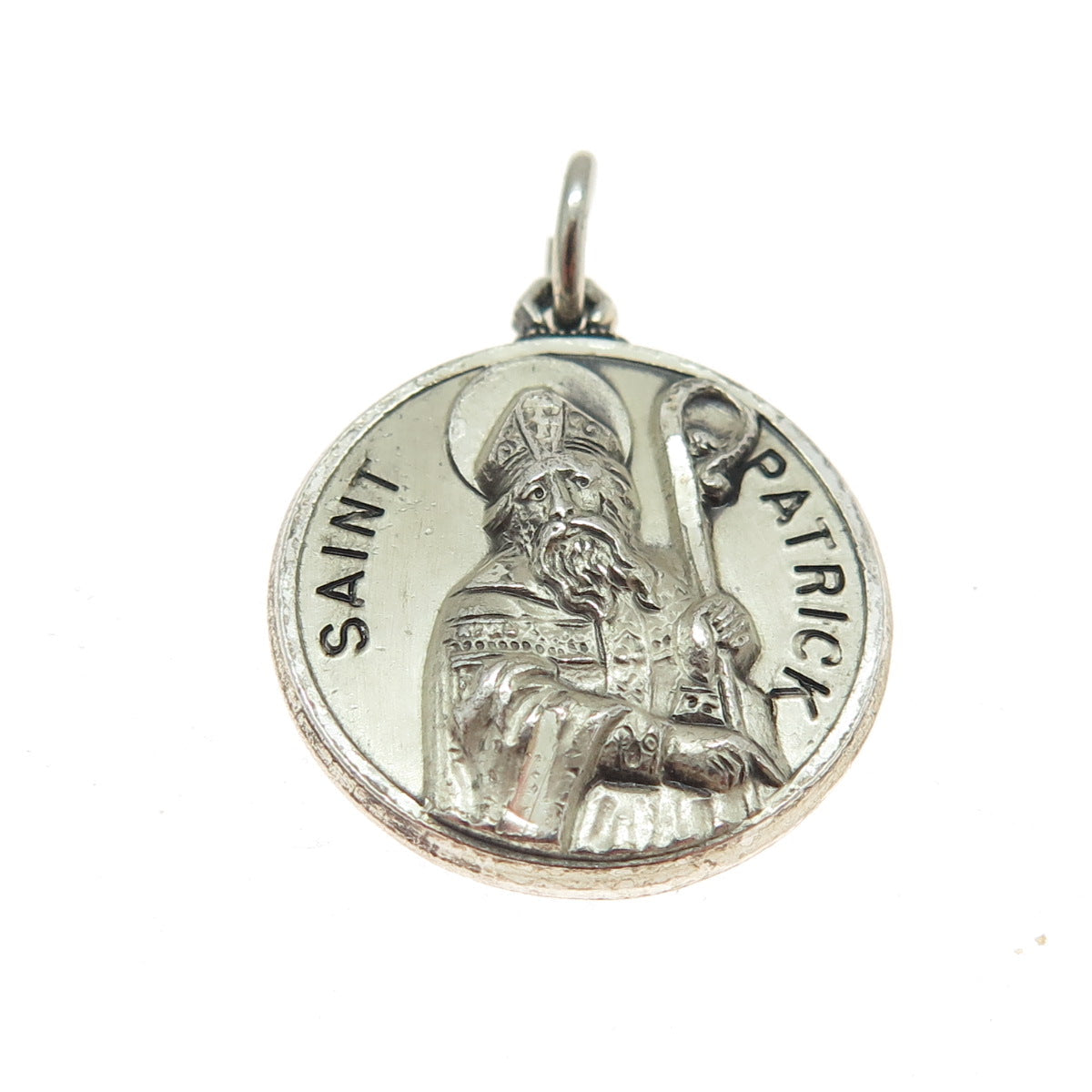 CREED 925 Sterling Silver Vintage St. Patrick Religious Charm Pendant