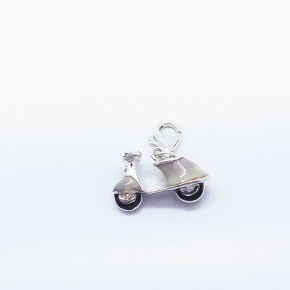 925 Sterling Silver Colorful Enamel Motorbike Pendant