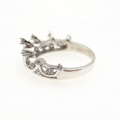 VANCARO 925 Sterling Silver Round-Cut C Z Tiara Ring Size 6.25