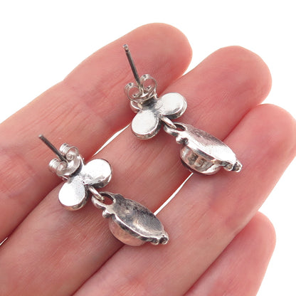Donna Dale 999 Fine Silver Vintage Real Iolite Modernist Dangle Earrings