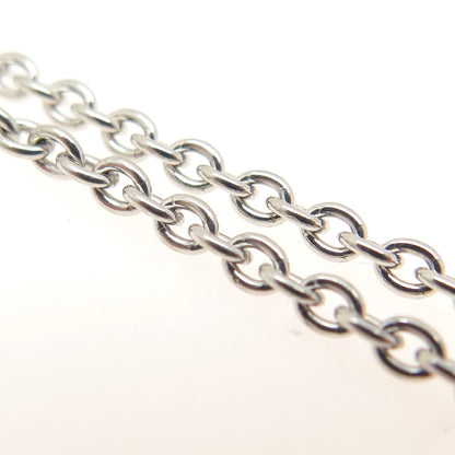 TI SENTO 925 Sterling Silver Roman Glass & C Z Cable Chain Necklace 16-18"