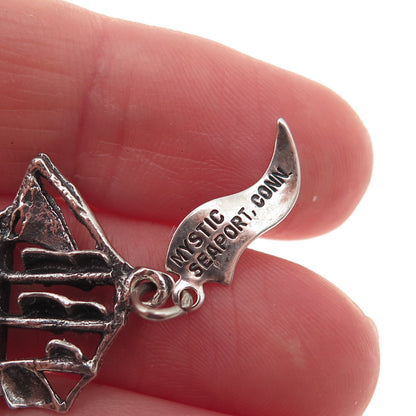 Pacific Jewelry Sterling Silver Vintage Ship Mystic Seaport Mini Charm Pendant