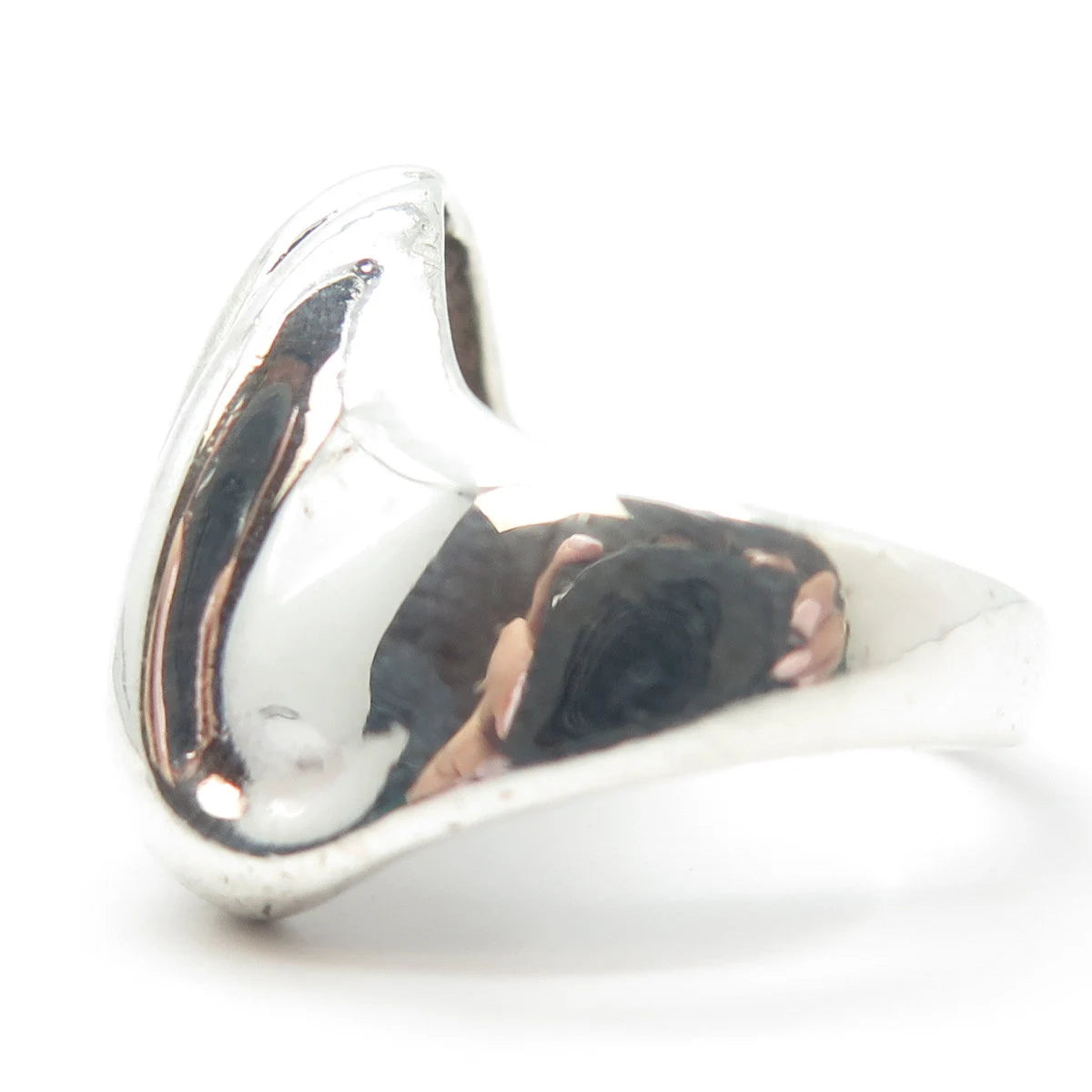 925 Sterling Silver Vintage Ribbed Ring Size 8