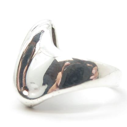 925 Sterling Silver Vintage Ribbed Ring Size 8