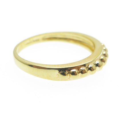 SMK 925 Sterling Silver Gold Plated Beaded Ring Size 7