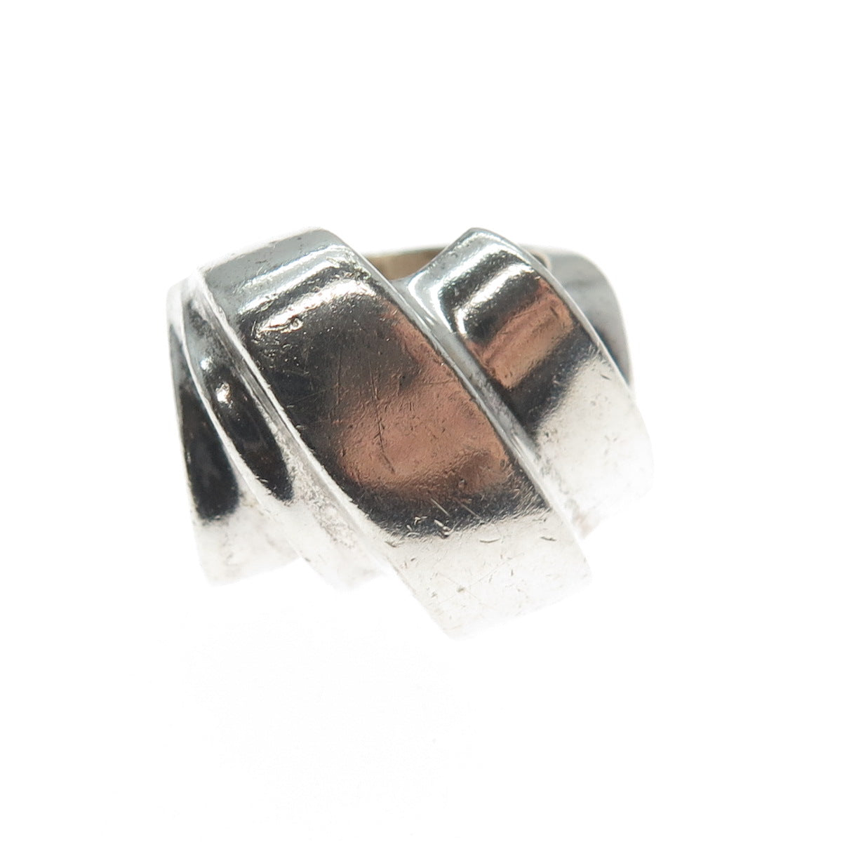 925 Sterling Silver Vintage Mexico Modernist Dome Oxidized Ring Size 6.5
