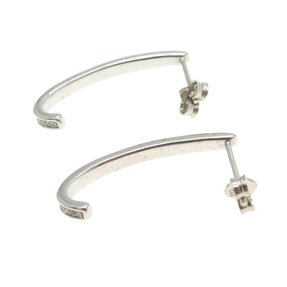 925 Sterling Silver Round-Cut C Z Diamond-Illusion Claw Earrings