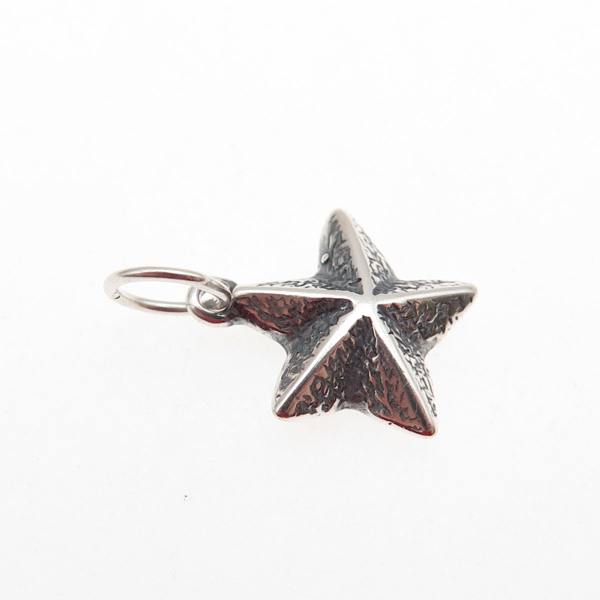 925 Sterling Silver Vintage Star Oxidized Mini Charm Pendant