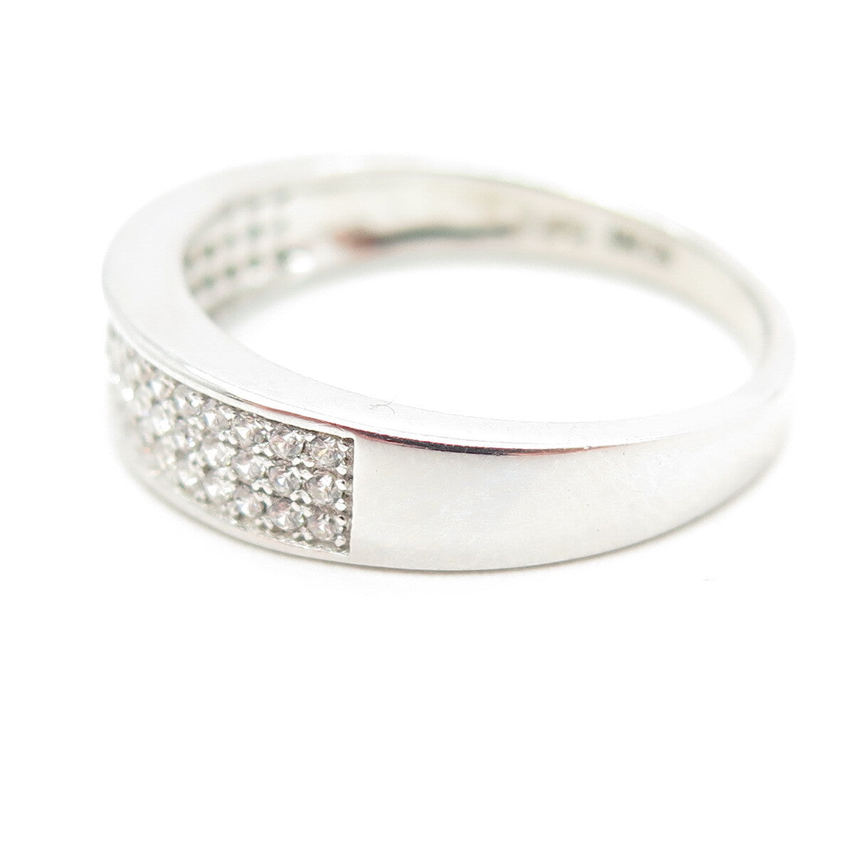 925 Sterling Silver Pave C Z Ring Size 9.75