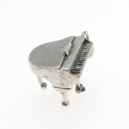 DANECRAFT 925 Sterling Silver Vintage Grand Piano Minimalist 3D Charm Pendant