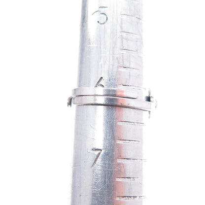 Old Pawn 925 Sterling Silver Vintage Bisbee Turquoise Snake Eye Ring Size 6.25