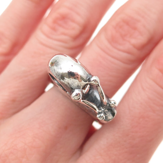 Emilia Castillo 925 Sterling Silver Vintage Mexico Snail Oxidized Ring Size 7.5